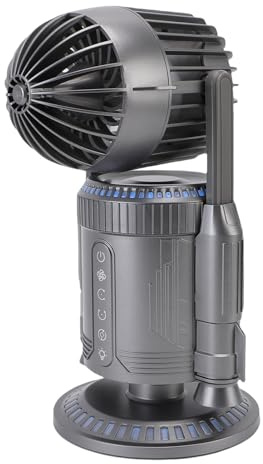 Oreilet Ventilador de Circulador de Aire de Escritorio, Ventilador de Enfriamiento con Spray de Niebla de Doble Transmisión, Lanzamiento de Cohetes Simulados con Luz de Color RGB
