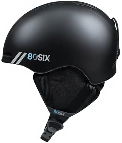 80SIX Ski Helmet – Lightweight Protection for Skiing, Snowboarding, Skating – Unisex Snow Sports Helmet for Men Women Yout (Black Matte, M/L)