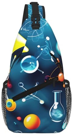 KLJnmbb abstrakt vetenskap kemi tryck unisex kors bröstväska för utomhusresor dagligt mode crossbody axel ryggsäck