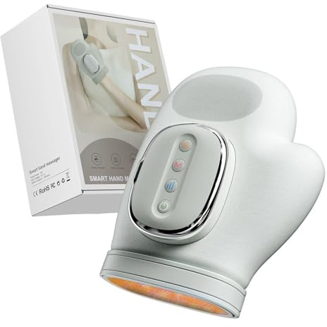 Hand Massager with Heat and Compression, 2026 New Cordless Hand Massager for Carpal Tunnel Relief and Wrist Pain, Cordless Heated Finger Massager with Customized Massage, Gift for Women Men, 3 Modes