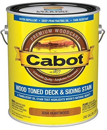 Cabot Wood Toned Stain + Sealer, Exterior Natural Wood Stain, Heartwood, Gallon