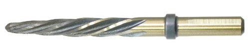 Drillco 4285N Series High-Speed Steel Nitro Construction Reamer, High Spiral Flute, Round Shank, Black and Gold Finish, 5/8 Size, 6-3/8 Length (Pack of 1)