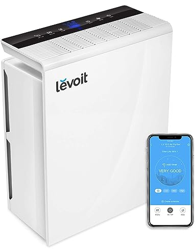 Levoit Luftreiniger für Allergiker, CADR 230m³/h bis zu 48㎡ Wohnung, Luftfilter gegen Staub Pollen Rauch, Air Purifier mit Automodus 23dB Schlafmodus Timer, App Steuerung, Weiß