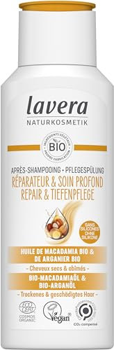 lavera Conditioner für Reparatur & Tiefenpflege – ohne Silikon – intensive Reparatur & reichhaltige Pflege – vegan – Naturkosmetik – 200 ml