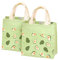 ASFINS Stofftaschen Klein mit Griffen, 2Stk Faltbare Einkaufstasche Recyclingtasche Baumwolltasche Tragetaschen für Frauen, Kinder, Mädchen, 22cm x 22cm (Grüne Avocado)