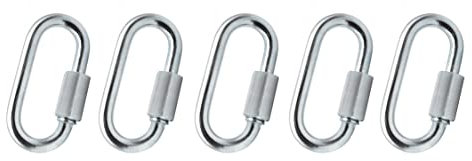 Design61 5x Kettennotglied Ketten Schnellverschlüsse Notglied Ø 3,5 mm x 29 mm galv. verzinkt mit Verschraubung