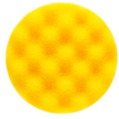 Mirka Eponge de polissage en mousse Ø85mm x 25mm / jaune gaufré/pour la finition et le polissage/pour les polis Polarshine / 1-Pack