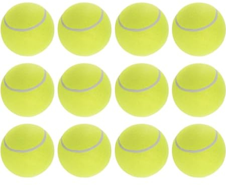 SuperGift.com 12 Pcs Tennis Balls with Mesh Carrying Bag, Pressureless Tennis Balls Practice Balls Ideal for Pets Sports Cricket