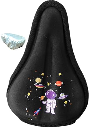 Harilla Coussin de siège de vélo pour Enfants, Housse de Cyclisme pour Enfants, Protection Sportive, Coussin de vélo Confortable, Petit Tapis de Selle de vélo, Astronaute S