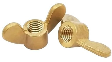 SINEKY 5 Stück M3 M4 M5 M6 M8 M10 M12 M14 Messing Flügelmuttern Kupfer Flügelmuttern Handfest anziehen Mutter(Size:M8)