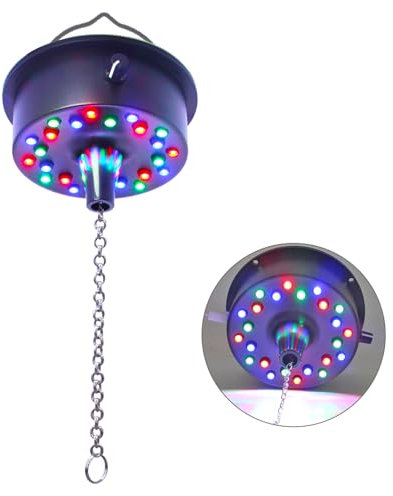 5 rpm - 9 giri/min regolabile motore a sfera rotante con 24 luce LED RGB per 4 6 8 12 palla da discoteca per decorazione di feste dj band bar nightclub KTV (non incluso) (alimentato tramite