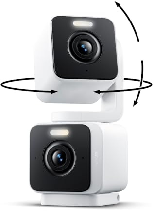 WYZE Duo Cam Pan Indoor/Outdoor IP65 2K 360° Pan/Tilt Smart Home Security Camera with Color Night Vision, Compatible with Alexa & Google Assistant, White