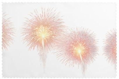 WHJWZY Set di 6 tovagliette con stampa di fuochi d'artificio rosa fioriti per tavolo da pranzo, 30,5 x 45,7 cm, per cucina, sala da pranzo, lavabile, facile da pulire