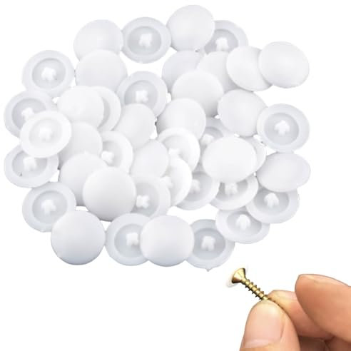 100 Stück Abdeckkappen für Schrauben,Schraubenabdeckung Weissschrauben Abdeckkappen Weiß,Möbel Bohrlöcher Kreuzschlitz Kunststoffkappen für Schraubenkappen Schrank Verschleiern Dekoration