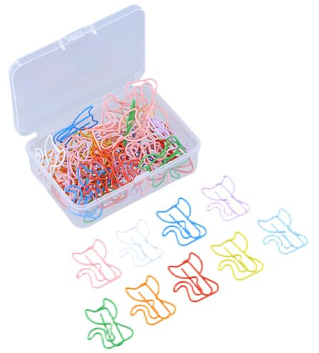 50 Pcs Trombones Bureau Colorés, Trombones Fantaisie Forme De Chat, 30mm Trombone, Convient Pour La Papeterie De Bureau Et L'archivage De Documents Scolaires