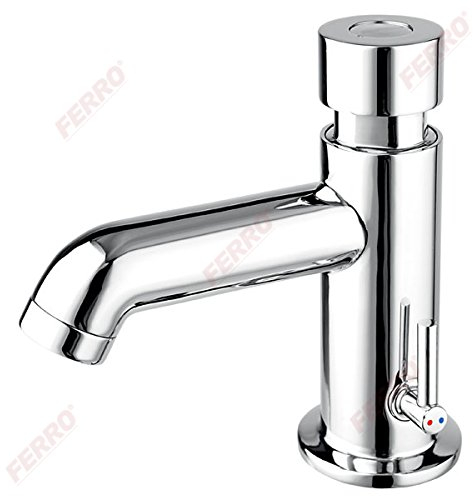 Selbstschlussarmatur Warm Kalt, Waschtischarmatur Druckknopf Wasserhahn zeitgesteuert 10–20 s einstellbar, wassersparend, selbstschließend, Standventil für Waschbecken