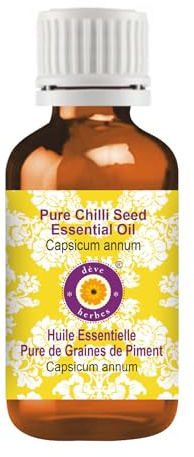 Deve Herbes Pure Chilli Seed Essential Oil (Capsicum annum) Steam Distilled 10ml (0.33 oz)