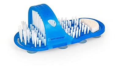 Fussbürste Fussreiniger Fusspflege | mit Bimsstein | Reinigung und Massage für Füße