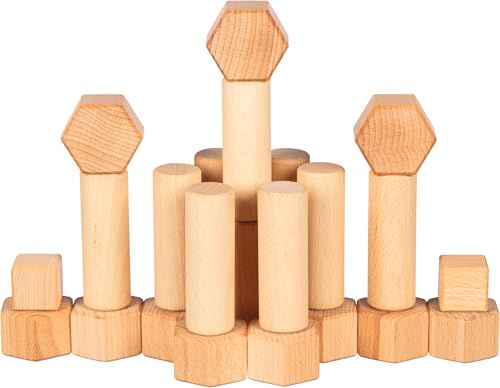 Goki 58803 Bausteine veredelt mit Walnussöl, Nature
