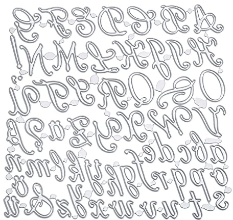Fustella Punzonatura stencil alfabeto grande piccolo, fustelle per metallo lettere taglio goffratura Cutting Dies per album fai da te scrapbooking cartoline per album embossing fotografici decorative