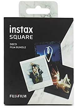 INSTAX Square Film 30 Shot with Star Illumination, White Marble & Black Borrow