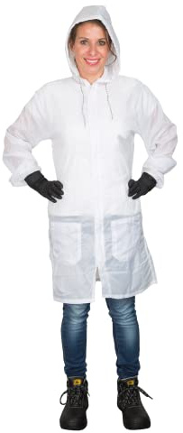 Colad White Nylon Protective Spray Paint Lab Coat – Lightweight, Durable Overcoat for Automotive, Industrial & Workshop Paint Protection(XX-Large)