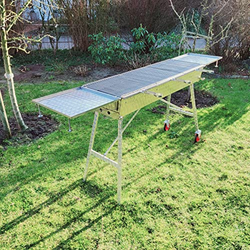 Edelstahl Schaschlikgrill 120x40cm V2A Mangal Klappbar Handarbeit Adana Grill Holzkohlegrill Schaschlik Paslanmaz Çelik Mangal-Küçük Kömür Izgarası Türk mangalı (Mit 2x Ablagen, 3x Grillrost)