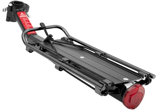 MidGard Fahrrad Gepäckträger für Sattelstütze aus Aluminiumlegierung, mit Reflektor- verstellbar für 24-29 Zoll Fahrräder, belastbar bis maximal 9 kg
