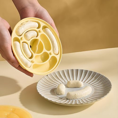 Silicone Sausage Molds, Non-Stick Flexible Hotdog Maker, 8-Cavity Baby Food Silicone Mold, Baking Cooking Steaming Container Meat Sausage Mould No Casing Required and Easy to Demold