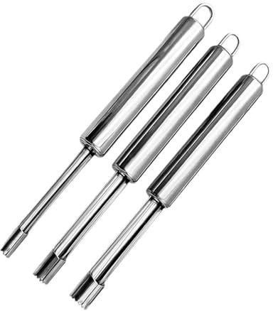 3 ciocciolatori di mele, estrattore professionale per mele, in acciaio inox con occhiello per appenderlo, utensili da cucina per frutta e verdura (3 misure, 1,0/1,4/2,0 cm)