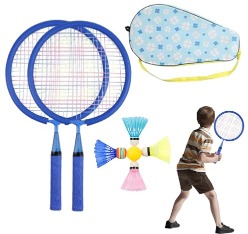 Set di badminton junior, racchette da tennis per bambini, racchette per badminton all'aperto con borsa | Racket comoda per funzioni e giochi divertenti tra adolescenti e amici