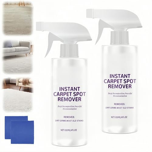 2025 New Instant Limpiador de Manchas para Alfombras, Limpiador Multiusos Potente de Secado Rápido, Fácil de Usar, Solución para Grasa, Vino Tinto, Muebles y Sofás (2Piezas)