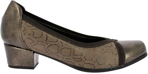 Doctor Cutillas Bailarinas con tacón para Mujer 81763 Estampado de la Talla 38 en Color Marron