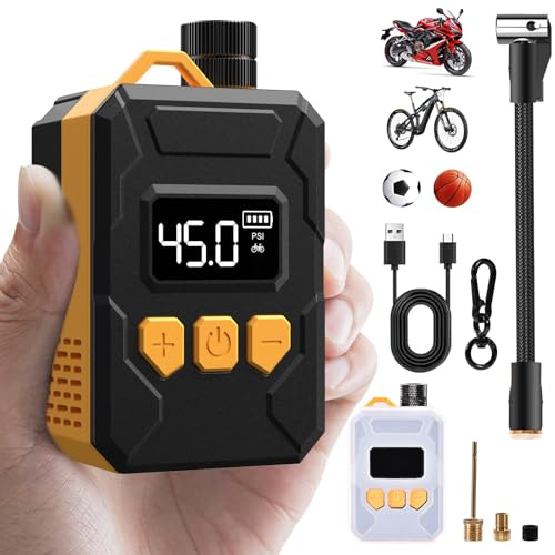 Mini Bomba para Bicicleta, 150 PSI Bomba para Bicicleta eléctrica, Bomba portátil para Bicicleta con válvula Presta y Schrader para Bicicletas de Carretera, Bike montaña, Bike urbanas