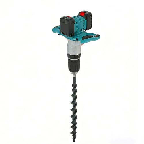 LICAEVEY Elektrischer Eisbohrer, 100–800 U/min, 6 Geschwindigkeiten Einstellbar – akkus-Antriebskopf für Pfostenlochbagger mit 1200 Nm Drehmoment und Umkehrfunktion