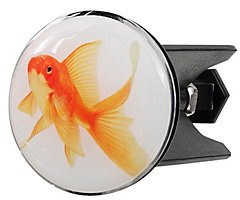 WENKO 20765500 Waschbeckenstöpsel Pluggy Fish Abfluss-Stopfen für alle handelsüblichen, Kunststoff, Mehrfarbig, 3.9 x 3.9 x 6.5 cm