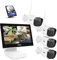 ANNKE Funk Überwachungskamera Aussen Set mit Monitor,4X 3MP WiFi Kamera mit 7 Zoll Wireless NVR Bildschirm,5MP 4CH NVR Überwachungskamera System,2-Wege-Audio, Nachtsicht in Farbe,128 GB SD-Karte