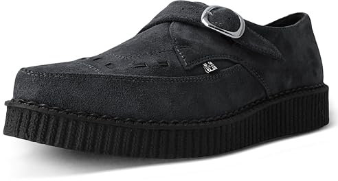 T.U.K. Pointed Creeper Monk Buckle - Herren & Damen Schuhe - Farbe Charcoal Suede - Größe EU36