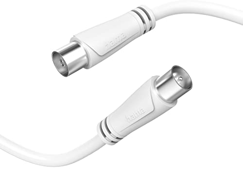 Hama Antennen-Kabel, Koax-Stecker - Koax-Kupplung, 3,0 m, 90 dB weiß