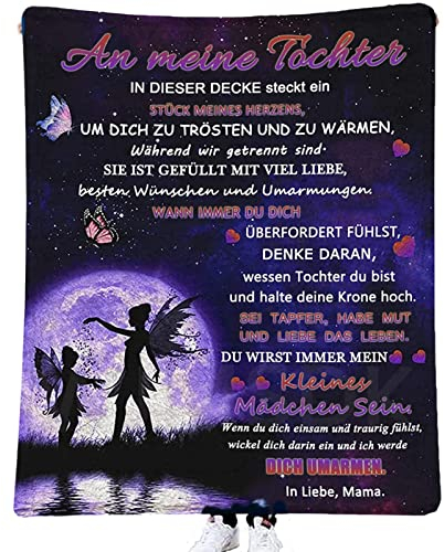 ACCZ Kuscheldecke Flauschige Personalisierte Decke für Töchter - Geschenke An Meine Tochter, Mutter Luftpost Positiv Ermutigen (Deutsch) - Super Weiche Flanell