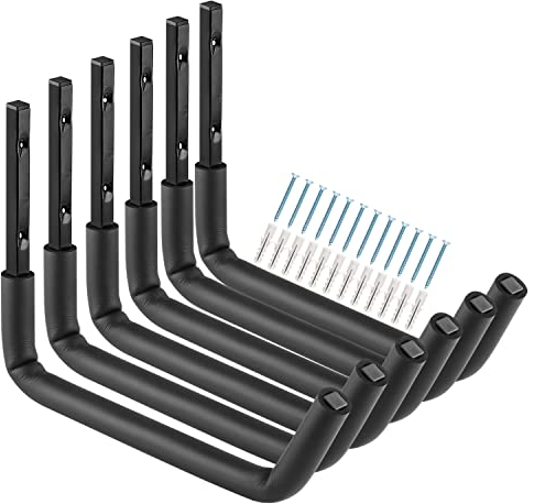 Ganci per garage resistenti, per montaggio a parete, da 30 cm, per attrezzi da appendere, sedie, tubi flessibili, scale, oggetti sfusi, corde, bici