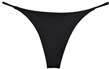 MSemis Femme Maillots de Bain String Bikini G-String T-Back Tanga Bas de Maillots Brésilien Satin String Bas de Plage Taille Basse Slip de Bain M-XXL S Noir M
