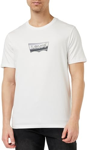 Levi's Graphic Crewneck Tee T-shirt, Chrome Batwing White+, M Uomo