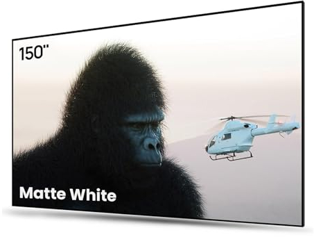 Écran de projecteur à Cadre Fixe AWOL VISION de 150'', Gain de pic de 1,3 DB, Amélioration de la qualité d'image de 80%, Ultra HD 4K / 8K, Écran de projecteur Mural à Montage Actif 3D, MW-150