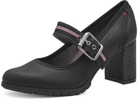 s.Oliver Damen Pumps mit Riemen mit Blockabsatz Bequem, Schwarz (Black), 39 EU