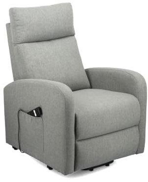 SWEET SOFA® Sillón Reclinable eléctrico Luna con Sistema Power Lift, 101x85x65 cm, Sofá Individual, Sillón Relax para Adultos, Elevador de Asistencia, Ajuste de Inclinación Automático, Color Gris