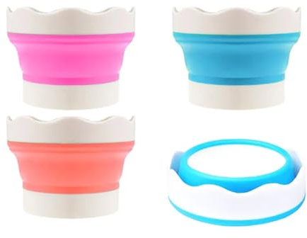 Wilsonzin 3pcs Lavadora de pinceles plegable portátil Vaso plegable para pintura, portátil Pintura Pluma Barril de lavado, herramientas de pintura, adecuado para acuarela, pintura a base de agua