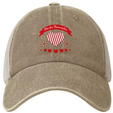 Classic Dia dos namorados Bast Romantic Denim mesh Cap Truck Driver Baseball hat Breathable Adjustable dad caps Natural