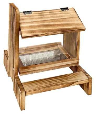 MagiDeal Comedero de Madera para Ardillas, Ideal para Pared, Patio O Jardín.