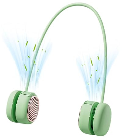 Genérico Ventilador de Cuello,5 Velocidades Silencioso Flexible Y Ponible,Ventilador De Cuello Recargable - para Viajes Verano Camping Crucero Exterior Coche Mujeres